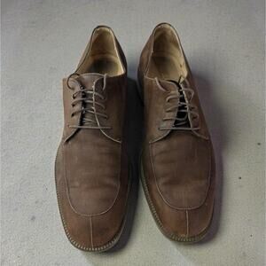 *Flawed Salvatore Ferragamo Men’s Brown Suede Leather Oxford Dress Shoes Size 10